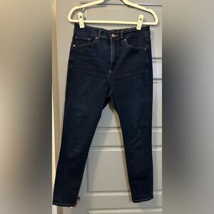 Express Women's Skinny Jeans - Dark Blue